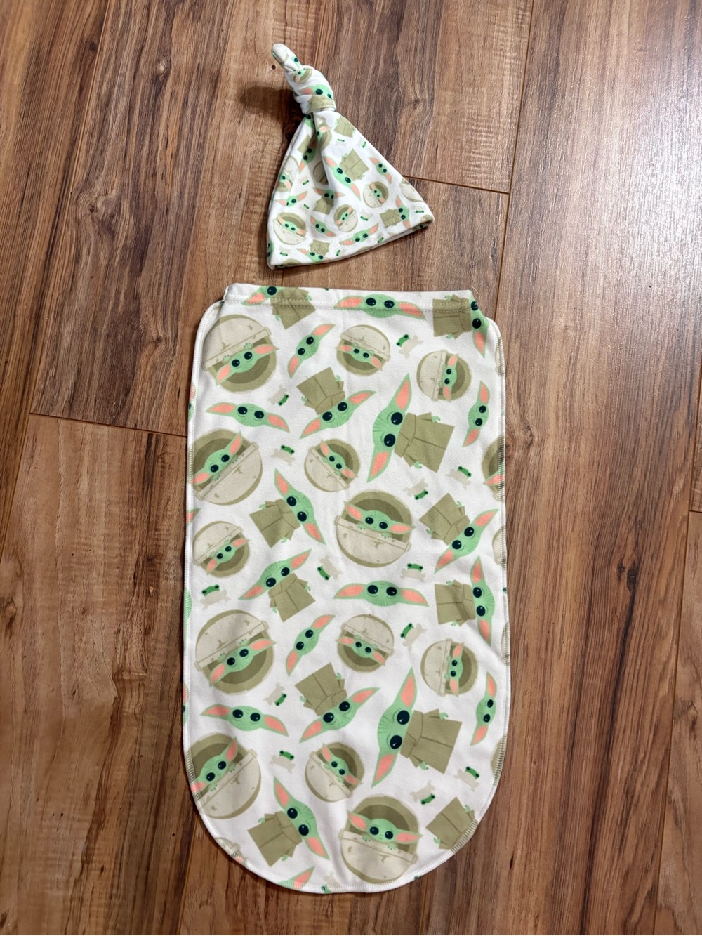Handmade Fleece Baby Bunting Cocoon Sleep Sack Hat Set Baby Yoda Grogu